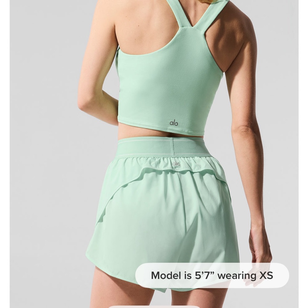 ALO spearmint match point shorts